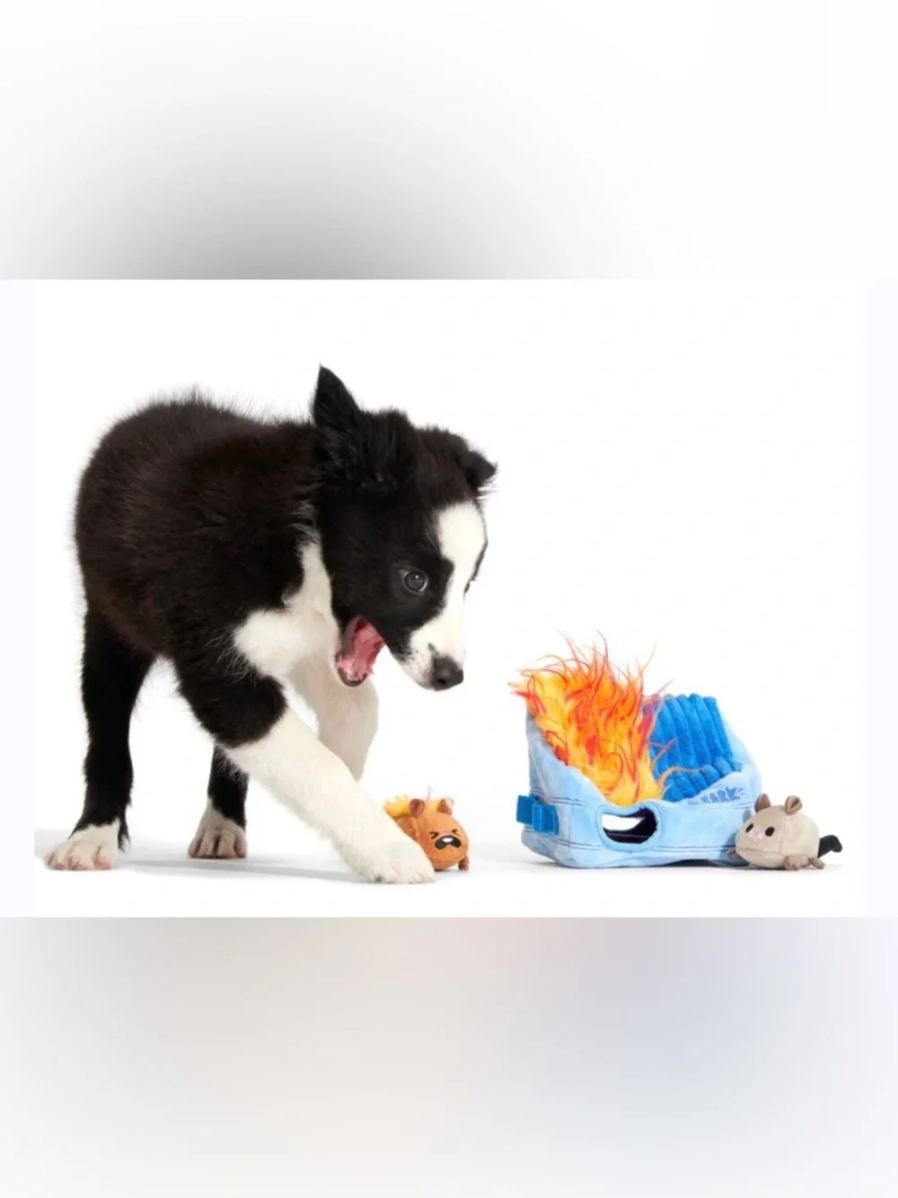 Bark Box Multi- part dog toy NEW M-L Dumpster Fire 3 in 1 enrichment dog game